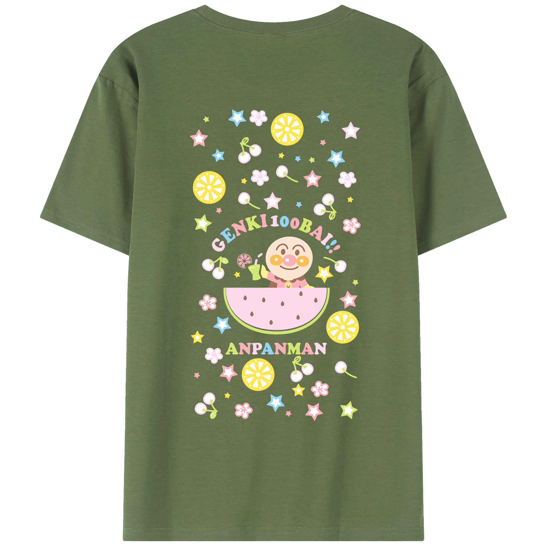 （画像用） アンパンマン Anpanman 綿100％ メンズ半袖Tシャツ（バックプリント） 通気性